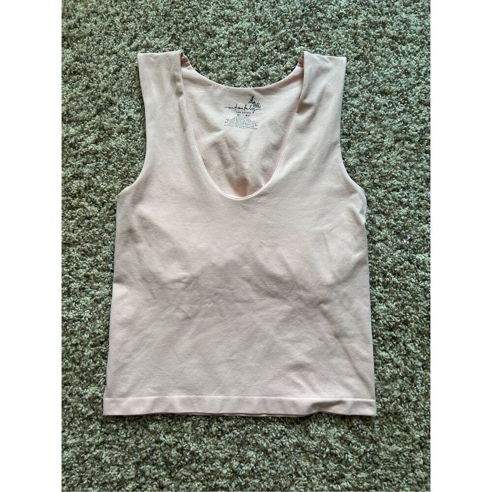 Intimately Free People Tank Top Size M/L Baby Pink/Pale Pink 92% Nylon